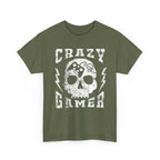 Crazy Gamer T Shirt Skull Gaming Tee Funny Gamer Shirt Video Game Gift for Gamers Streetwear Graphic Tee