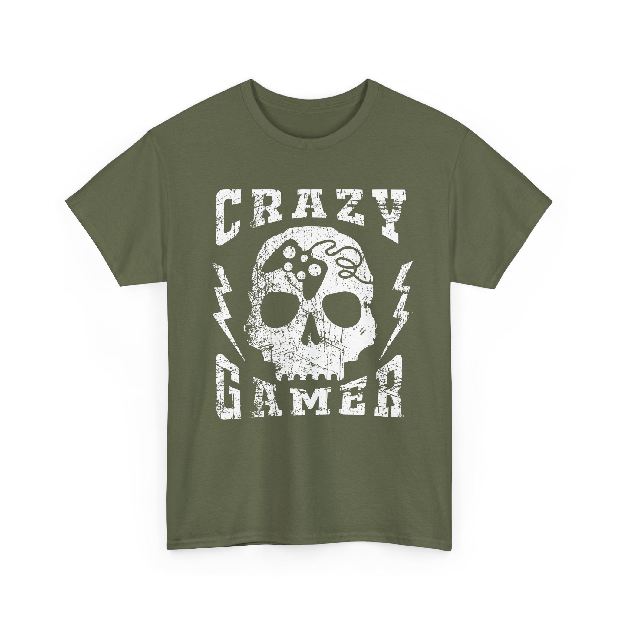 Crazy Gamer T Shirt Skull Gaming Tee Funny Gamer Shirt Video Game Gift for Gamers Streetwear Graphic Tee