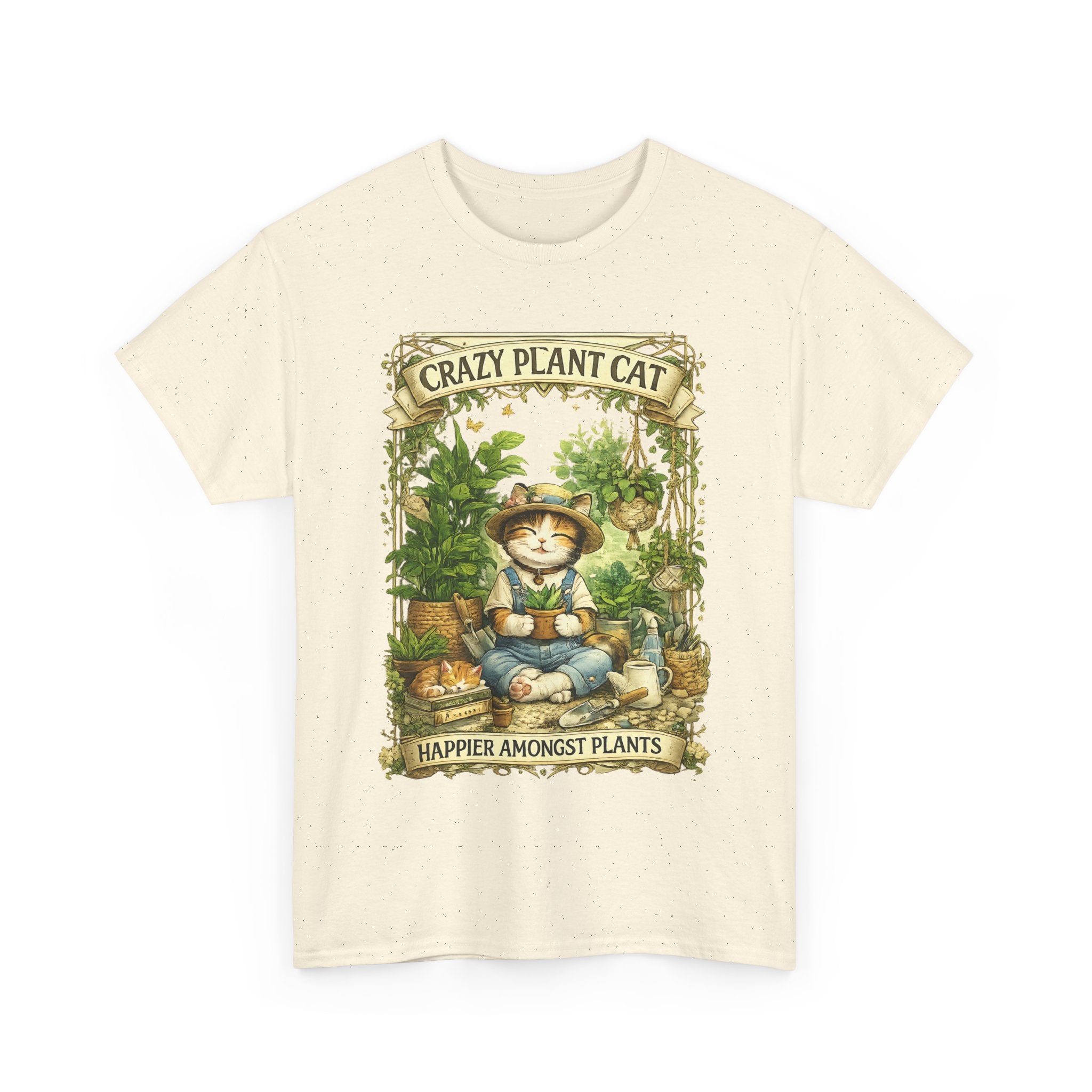 Crazy Plant Cat Shirt  Cute Cat Gardening T Shirt, Plant Lover Cat Tee, Botanical Cat Gift