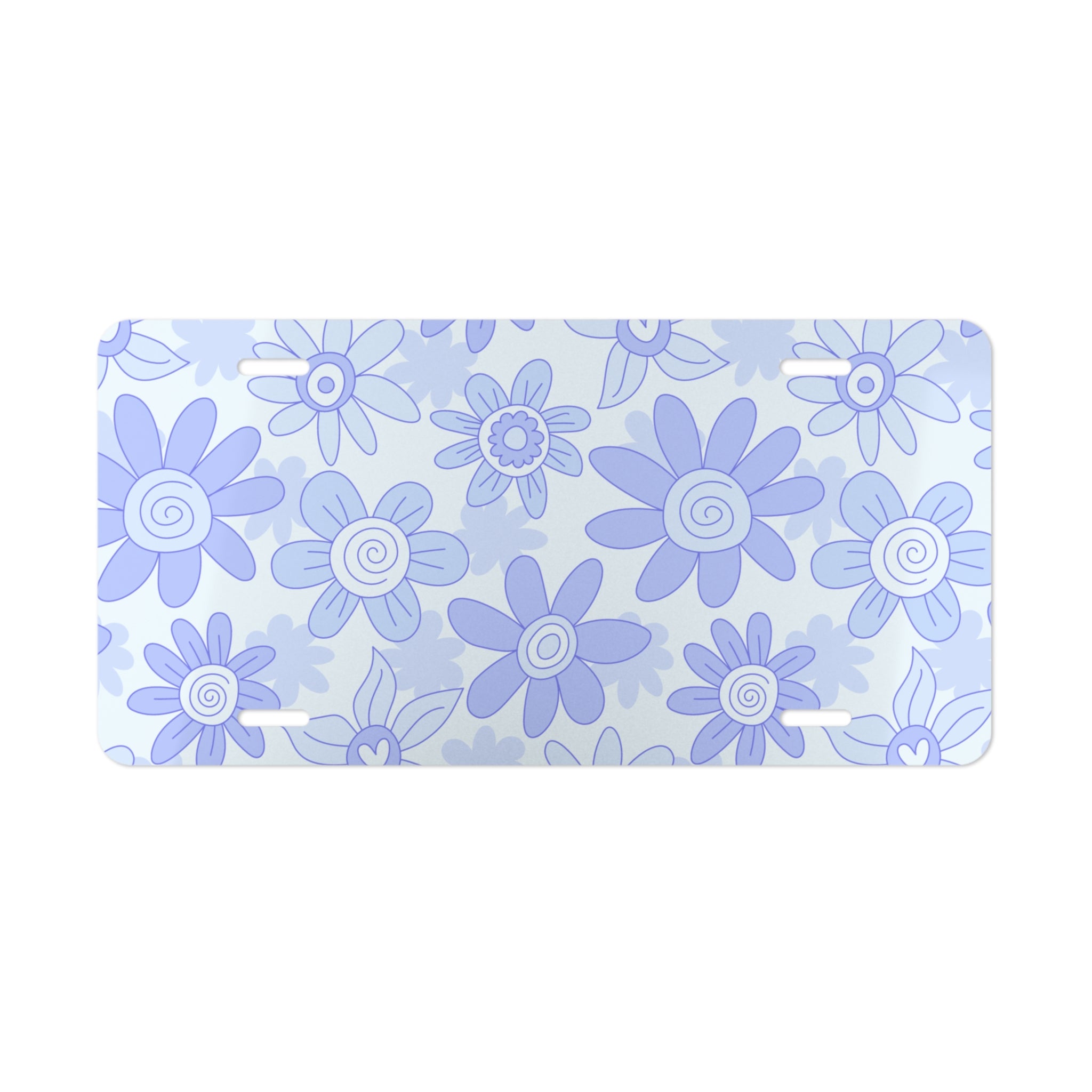 Floral Vanity License Plate Decorative Car Tag Pastel Flower Aesthetic Design
