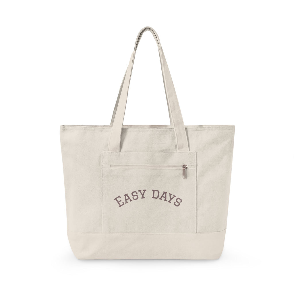 Easy Days canvas tote | Zippered canvas tote, front pocket
