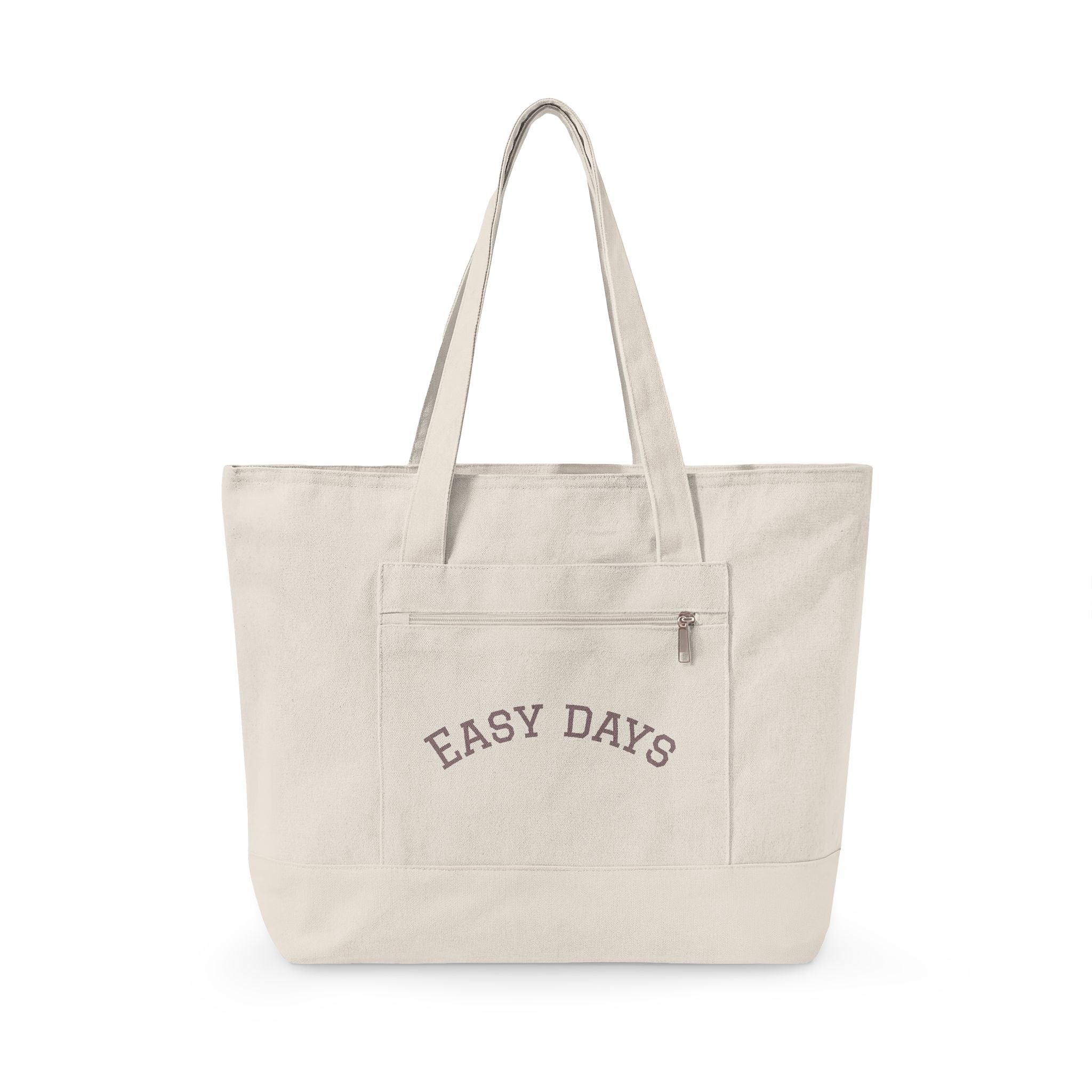 Easy Days canvas tote | Zippered canvas tote, front pocket