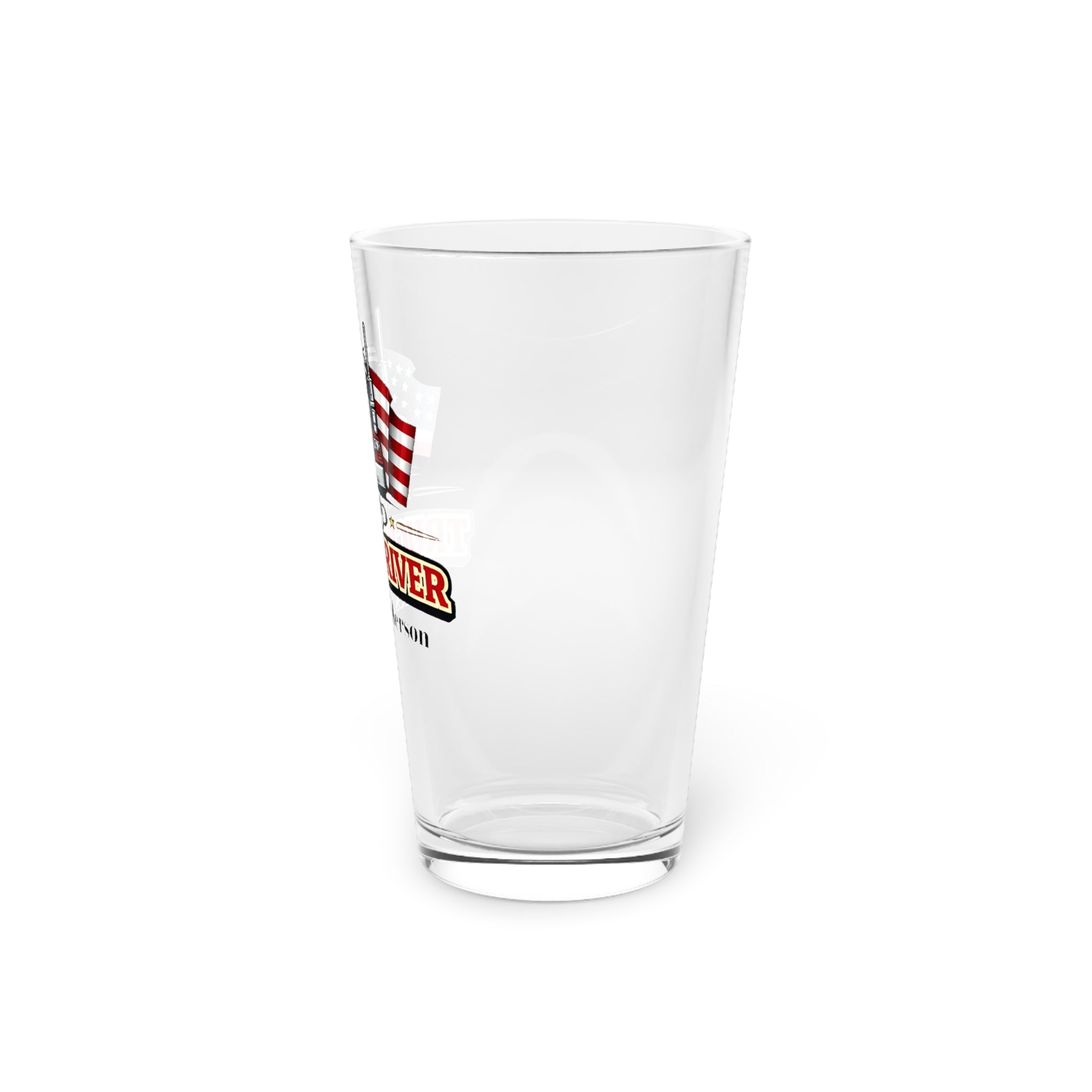 Proud Truck Driver Personalized Pint Glass 16oz  Custom Trucker Beer Glass with Name  Gift for CDL Driver, Trucker Dad Birthday Gift