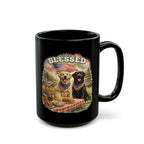 Blessed Patriotic Dog Mug American Flag Coffee Cup Faith USA Dog Lover Gift