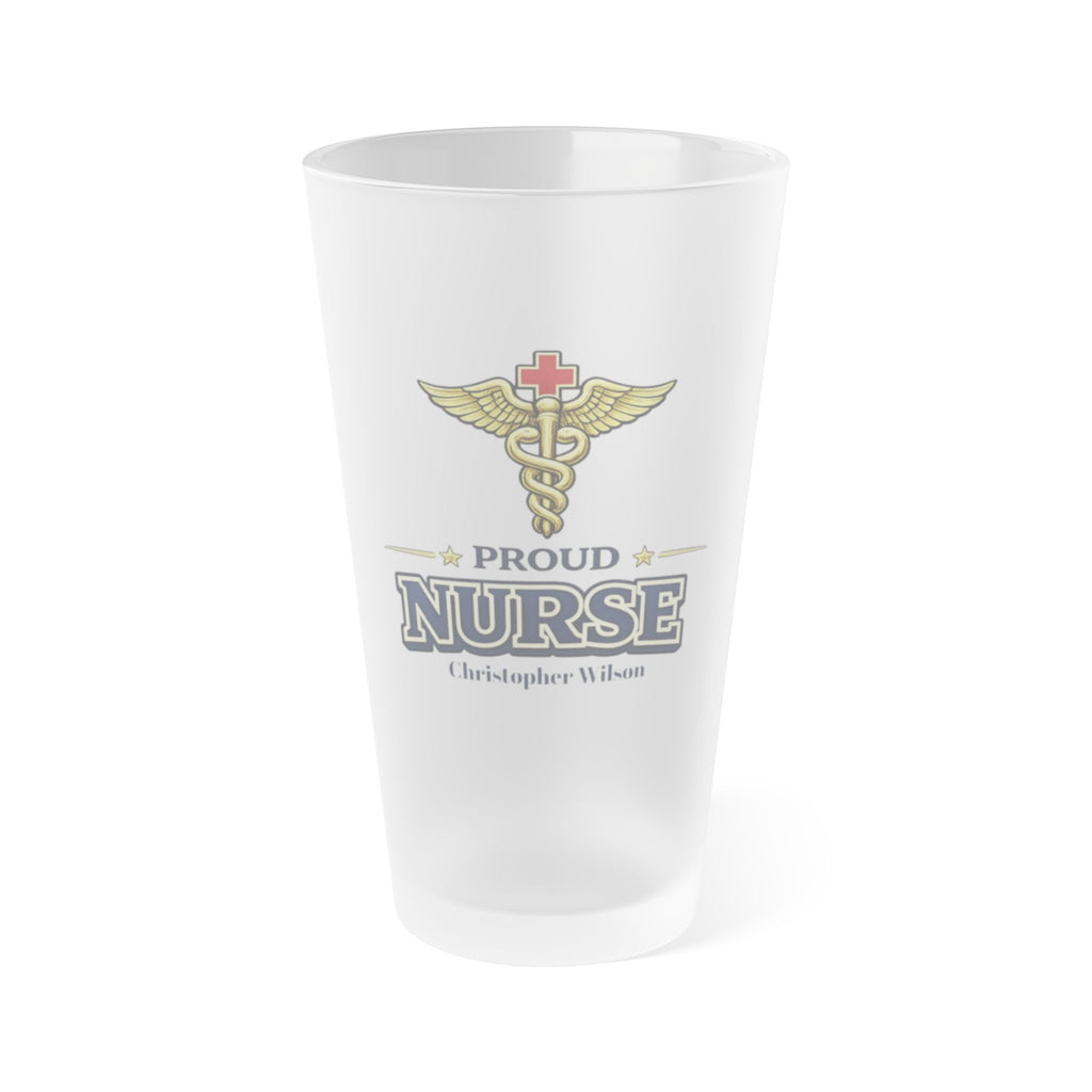 Proud Nurse Frosted Pint Glass  Nurse Appreciation Gift RN Graduation Present  Custom Medical Beer Glass for Healthcare Worker