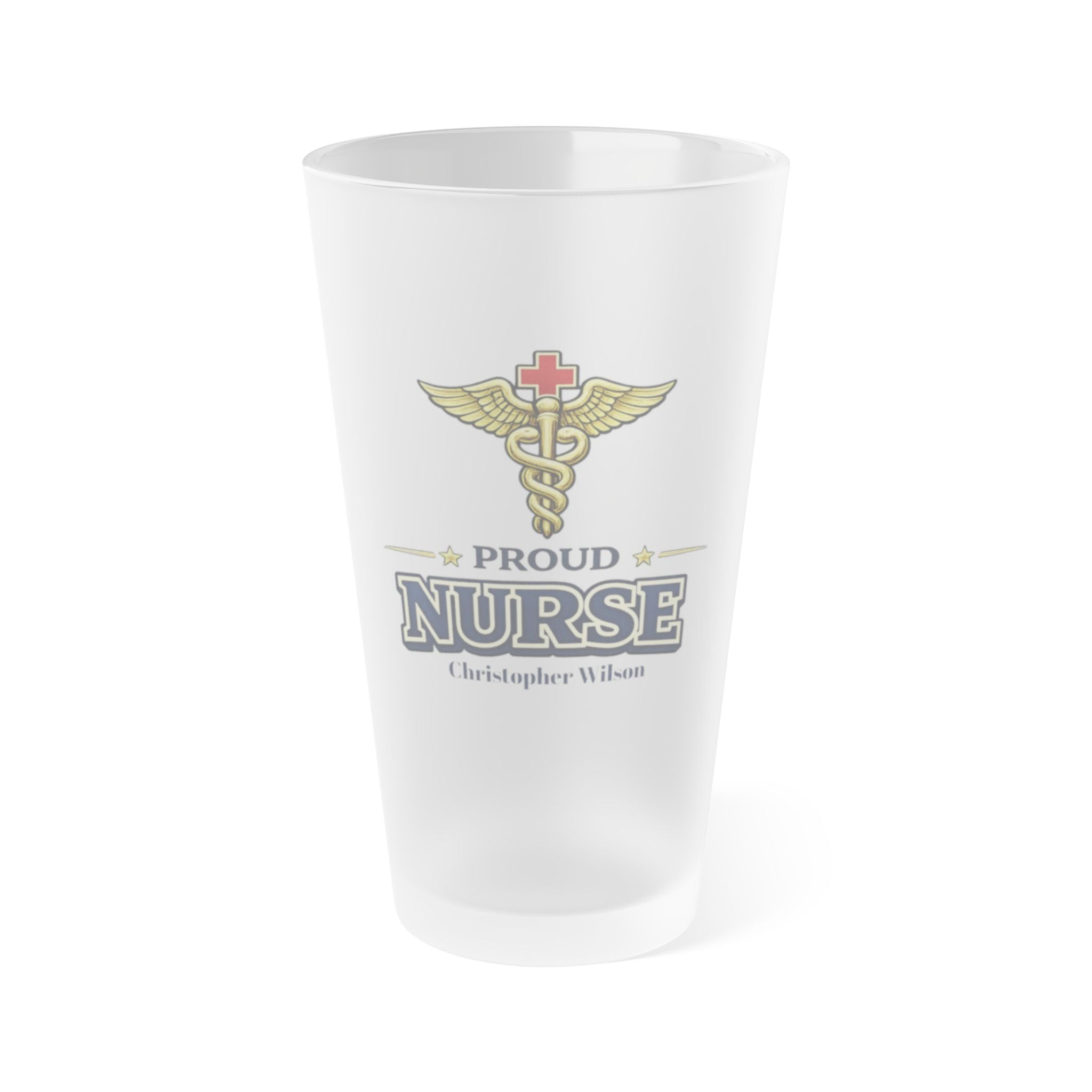 Proud Nurse Frosted Pint Glass  Nurse Appreciation Gift RN Graduation Present  Custom Medical Beer Glass for Healthcare Worker