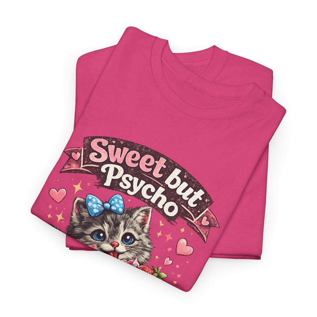 Sweet But Psycho Cat Shirt  Cute Funny Cat T Shirt, Kawaii Cat Graphic Tee, Cat Lover Gift
