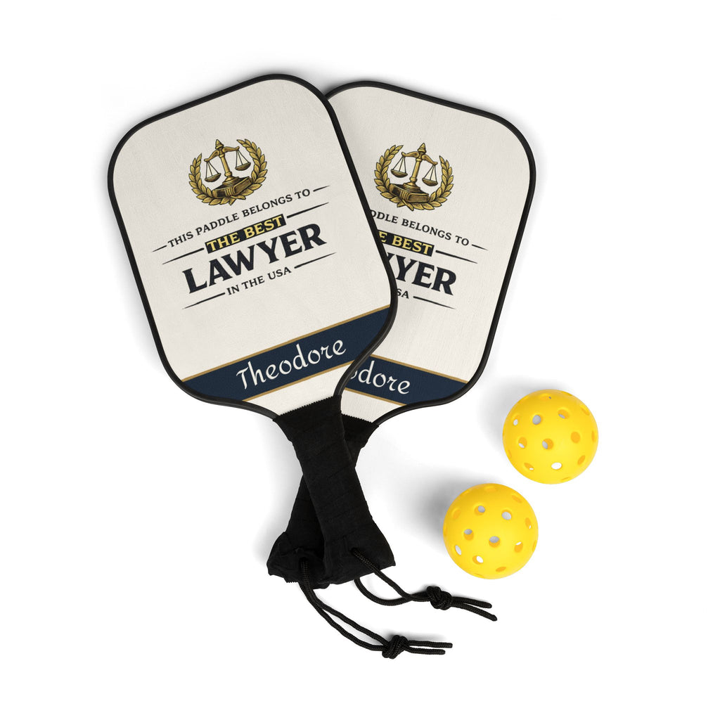 Personalized Lawyer Pickleball Paddle Set | Custom Attorney Gift for Him | Law School Graduation Gift | Best Lawyer Gift Idea