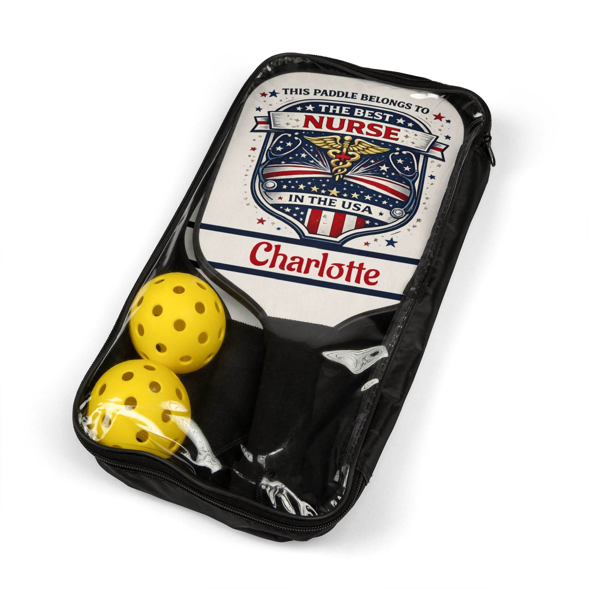 Personalized Nurse Pickleball Paddle Set | Custom Name Gift for Nurse | Best Nurse in the USA Pickleball Gift