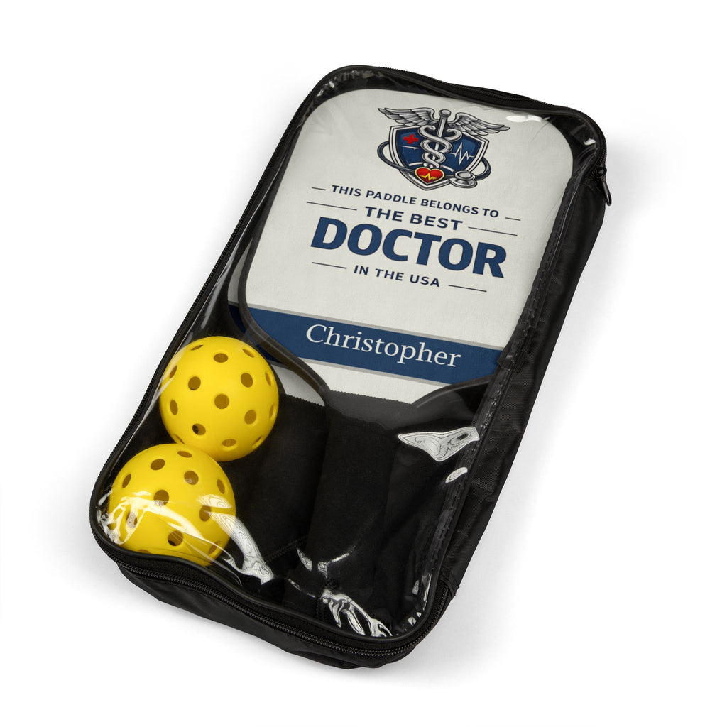 Personalized Doctor Pickleball Paddle Set | Best Doctor Gift | Custom Medical Pickleball Gift | Gift for Doctor | Gift for Him or Her
