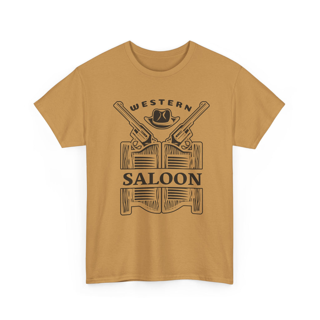 Western Saloon T-Shirt  Vintage Cowboy Guns & Hat Graphic Tee