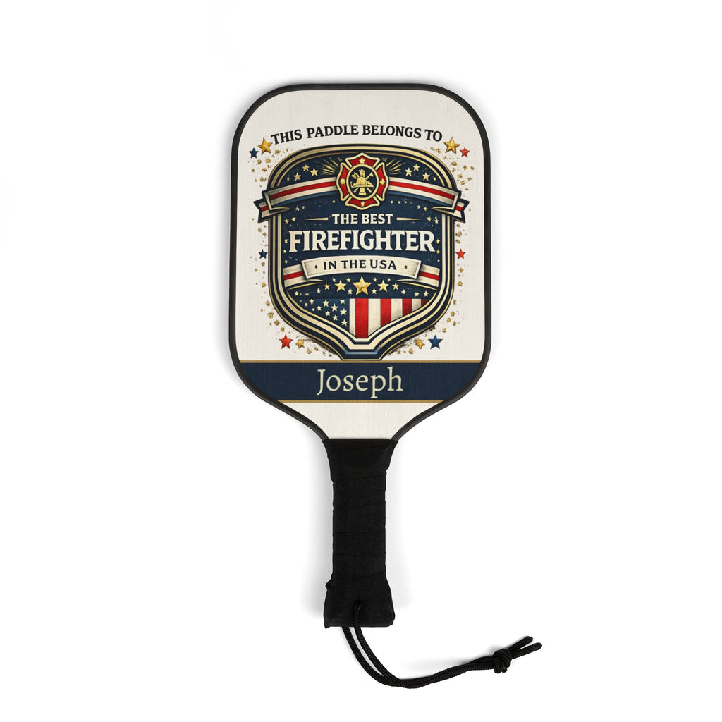 Personalized Firefighter Pickleball Paddle Set | Custom Fireman Gift for Him | First Responder Gift | Firefighter Dad Present