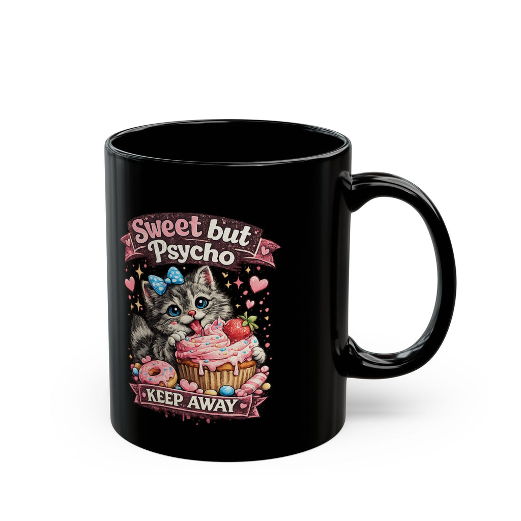 Sweet But Psycho Mug Cute Cat Coffee Cup Funny Kitty Humor Gift for Cat Lovers