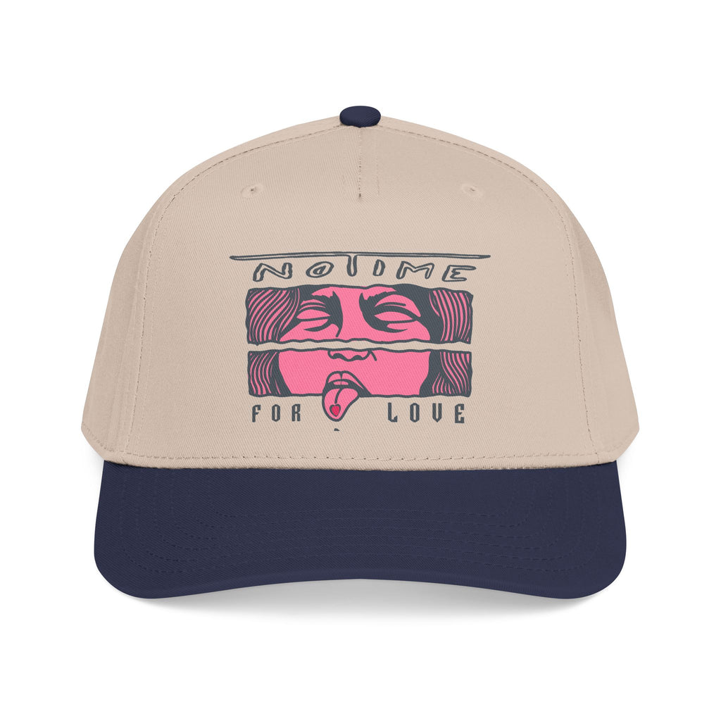 Baseball Cap No Time for Love Retro Graphic Mid Profile Hat