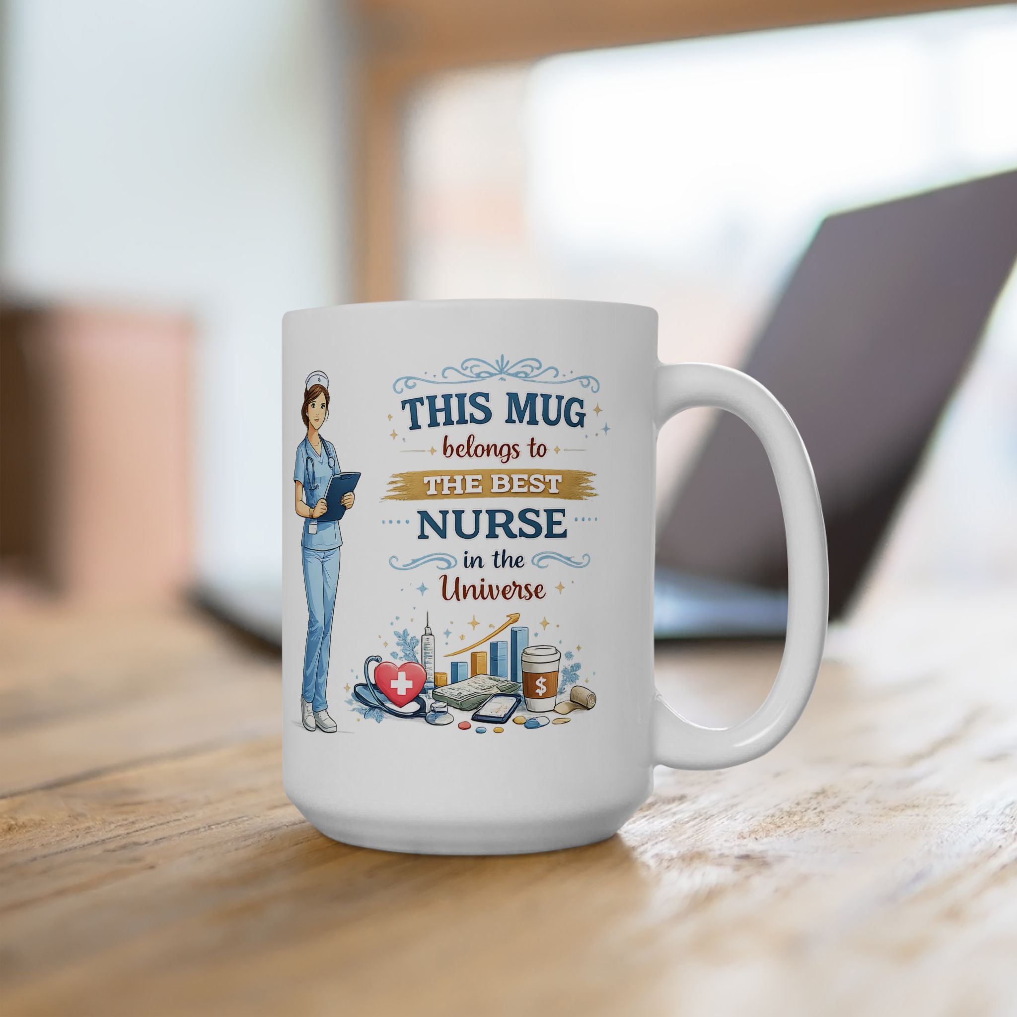 Best Nurse Mug  This Mug Belongs To The Best Nurse in the Universe, Nurse Coffee Mug Gift