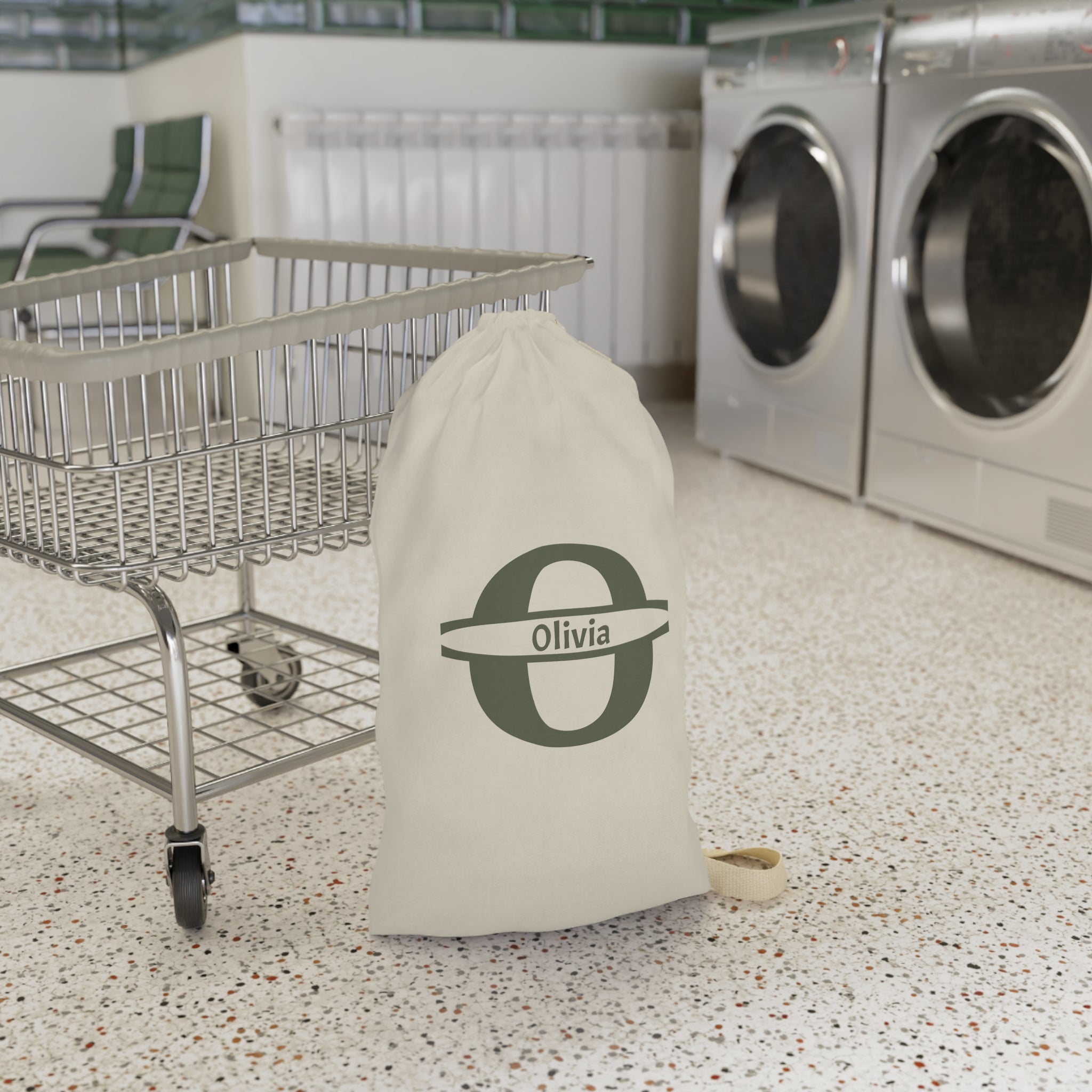 Personalized  Monogram Laundry Bag | Personalized Initial Canvas Laundry Bag