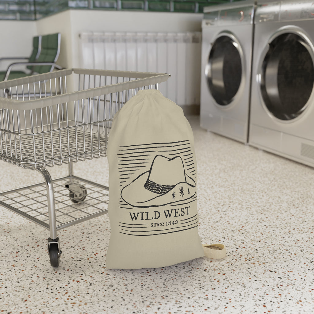 Wild West cowboy hat Laundry Bag | rustic western illustration, canvas drawstring