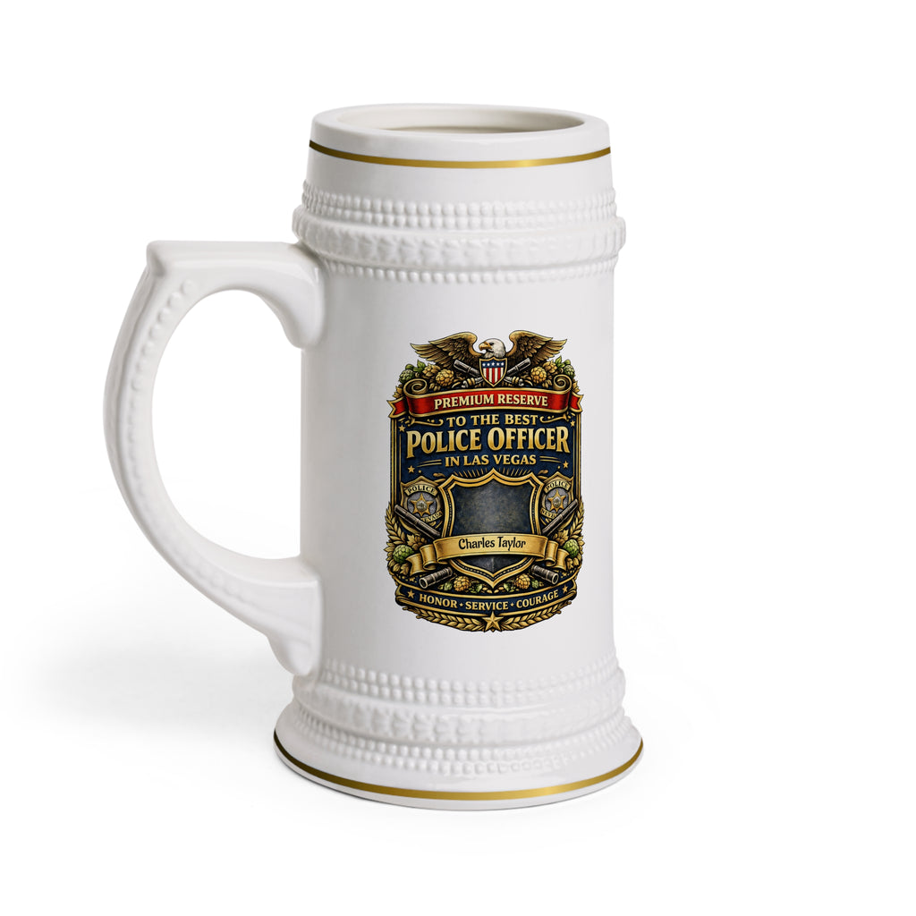 Personalized Las Vegas Police Officer Beer Stein 22oz - Custom Name Cop Mug