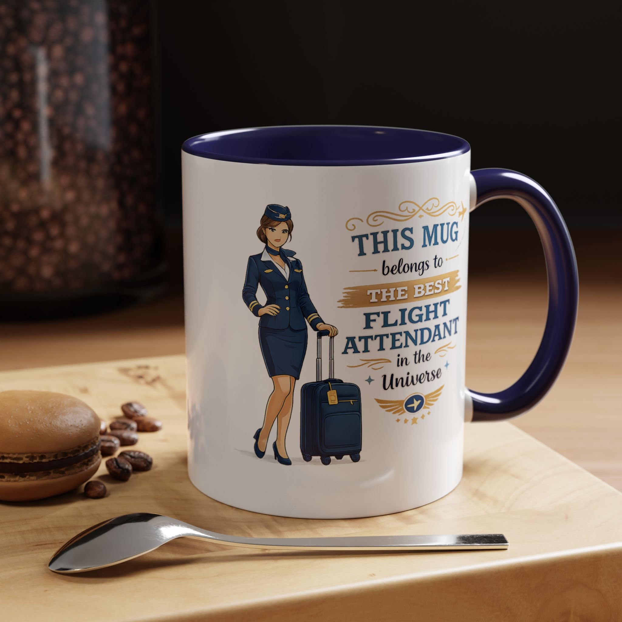 Best Flight Attendant Mug  This Mug Belongs To The Best Flight Attendant in the Universe, Cabin Crew Coffee Mug Gift