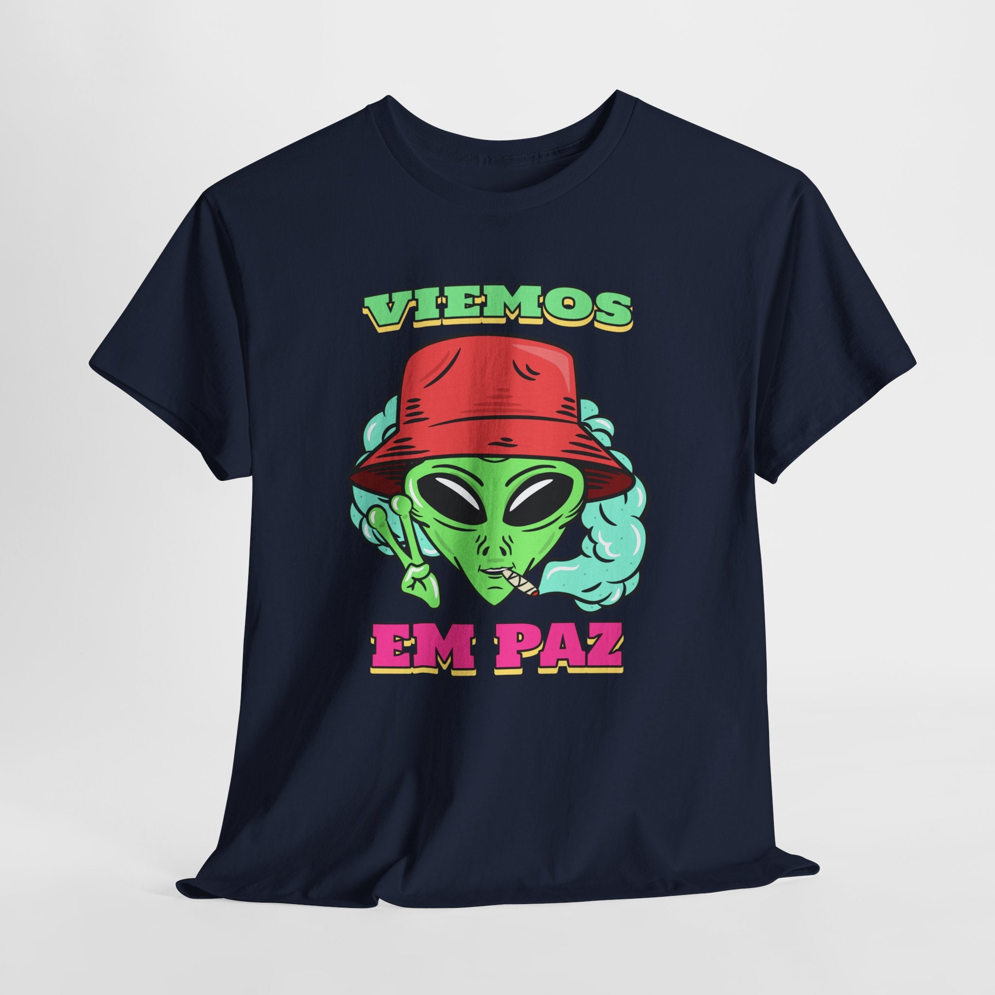 Alien Peace T-Shirt  Viemos Em Paz Retro Graphic Tee