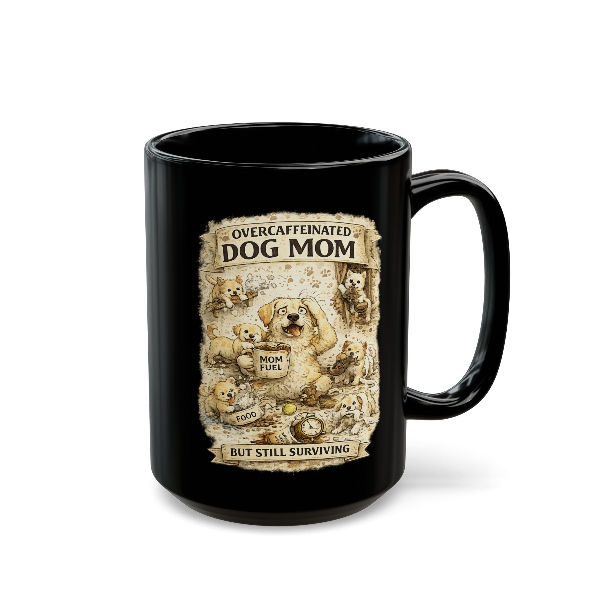 Overcaffeinated Dog Mom Mug Funny Dog Mom Coffee Cup Dog Lover Gift