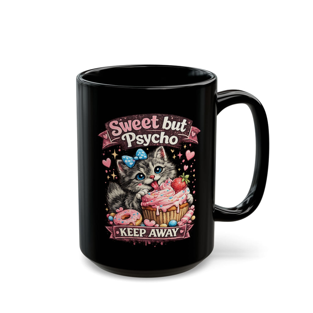 Sweet But Psycho Mug Cute Cat Coffee Cup Funny Kitty Humor Gift for Cat Lovers