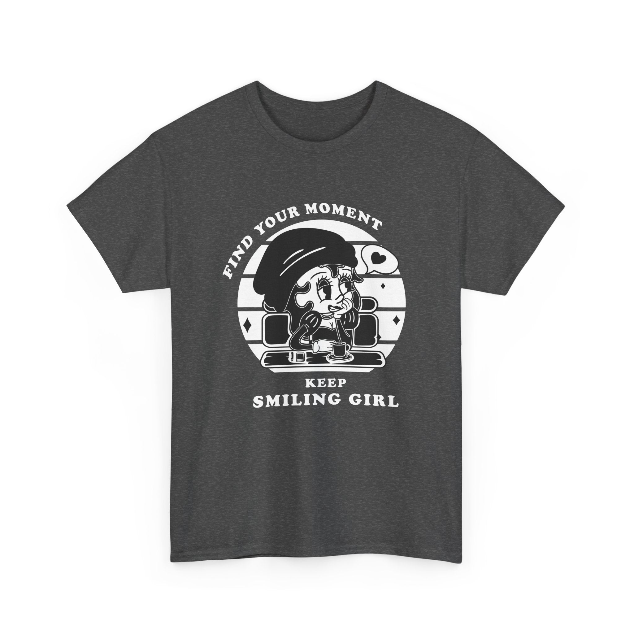 Keep Smiling Girl Shirt  Find Your Moment Tee, Cute Graphic T Shirt, Positive Vibes Womens Tee