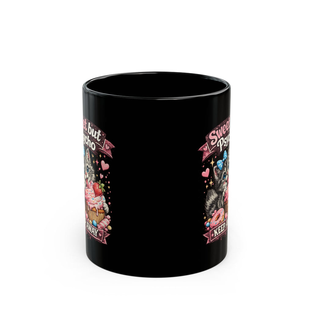 Sweet But Psycho Mug Cute Cat Coffee Cup Funny Kitty Humor Gift for Cat Lovers