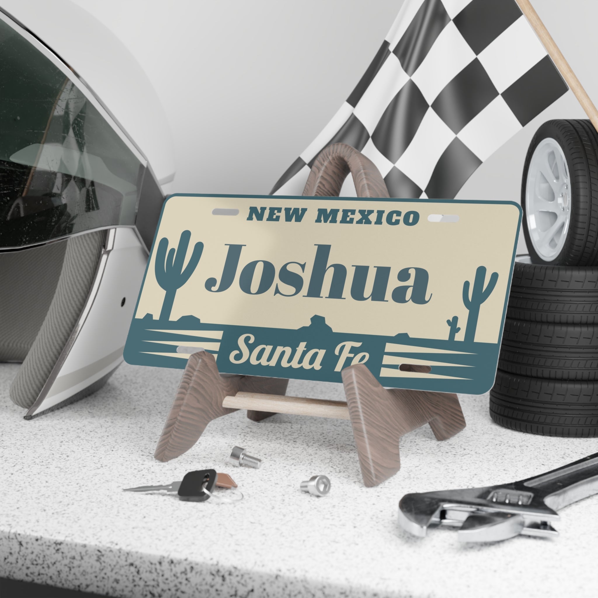 Personalized New Mexico License Plate | Custom Name Santa Fe Wall Decor | Vintage Southwest Metal Sign