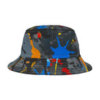 Paint Splatter Bucket Hat  Colorful Streetwear Sun Hat