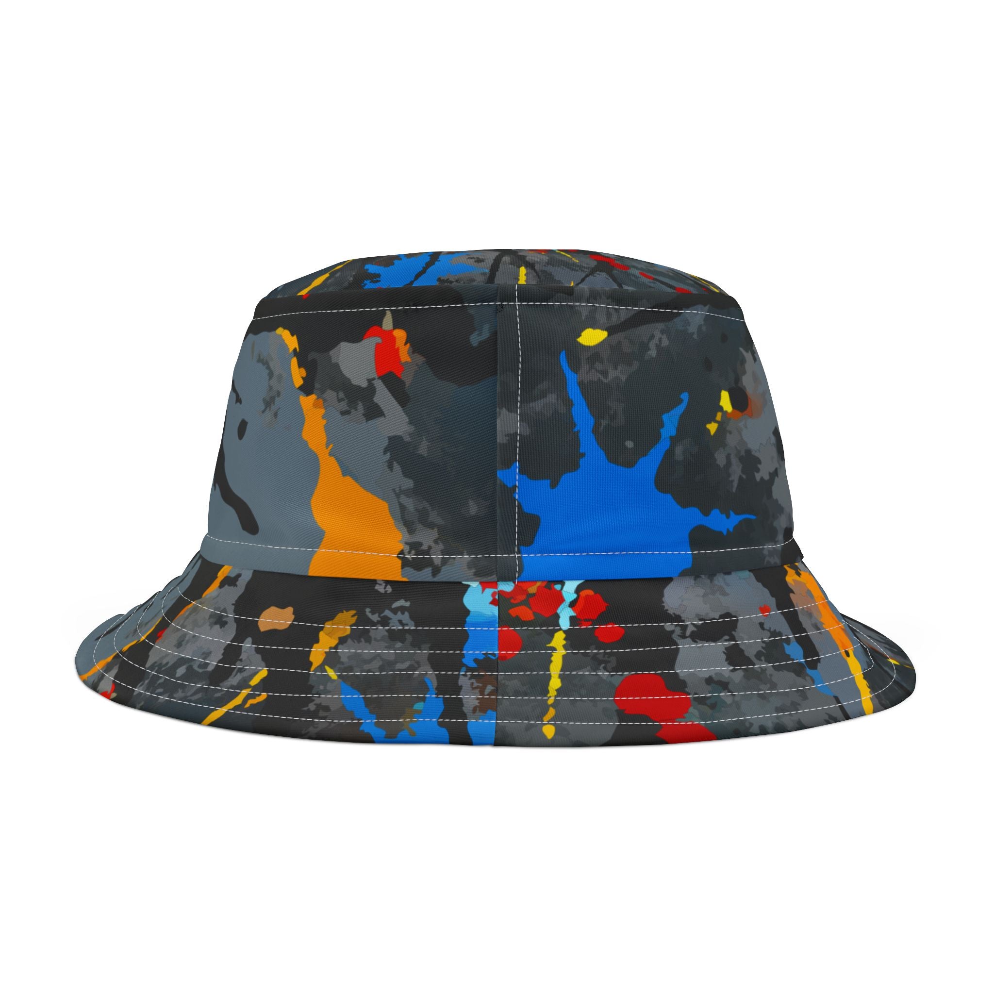 Paint Splatter Bucket Hat  Colorful Streetwear Sun Hat