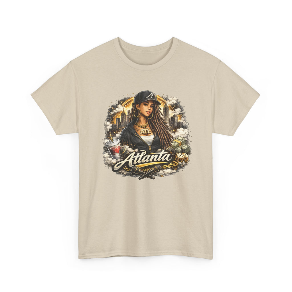 Atlanta Streetwear Graphic T Shirt for Women  Urban Hip Hop Style Tee, City Girl Fashion, Black Unisex Shirt