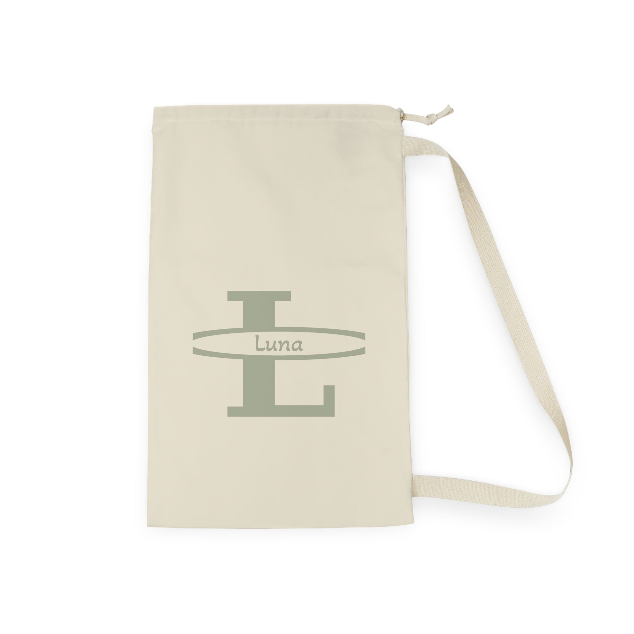 Monogram L with Name Laundry Bag | Personalized Initial Canvas Laundry Bag