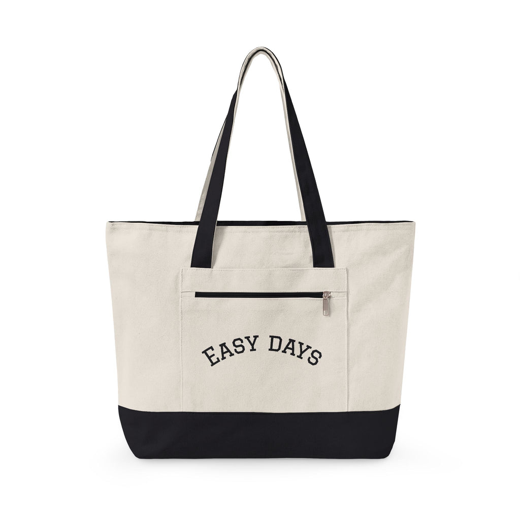 Easy Days canvas tote | Zippered canvas tote, front pocket