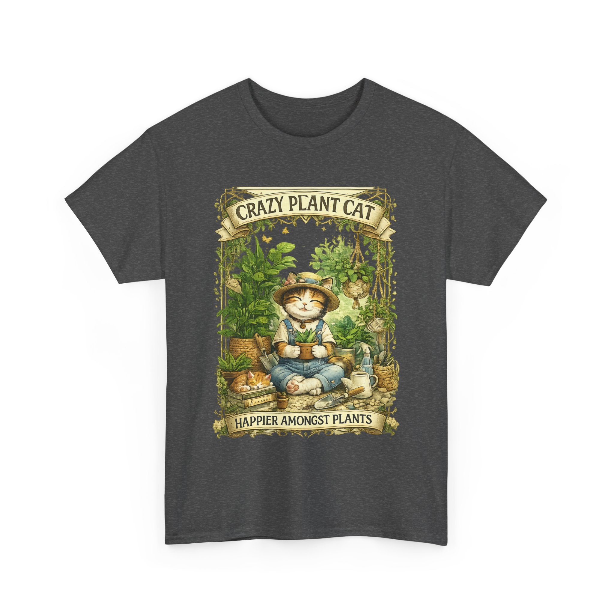 Crazy Plant Cat Shirt  Cute Cat Gardening T Shirt, Plant Lover Cat Tee, Botanical Cat Gift