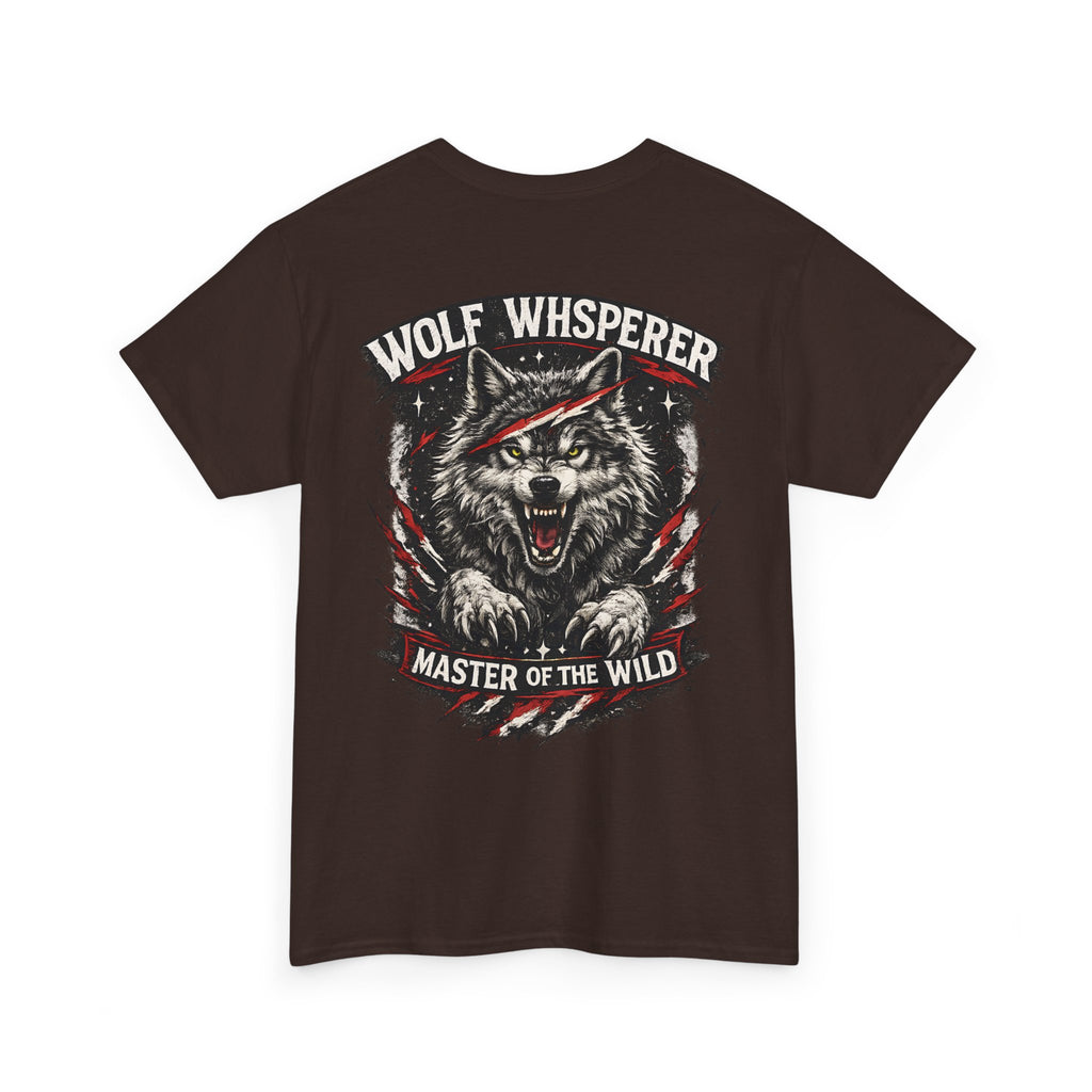 Wolf Whisperer Biker Shirt  Wolf Graphic T Shirt, Alpha Wolf Back Print Tee, Outdoor Biker Gift for Him