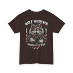 Wolf Whisperer Biker Shirt  Wolf Graphic T Shirt, Alpha Wolf Back Print Tee, Outdoor Biker Gift for Him