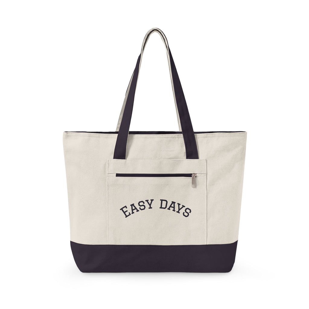 Easy Days canvas tote | Zippered canvas tote, front pocket