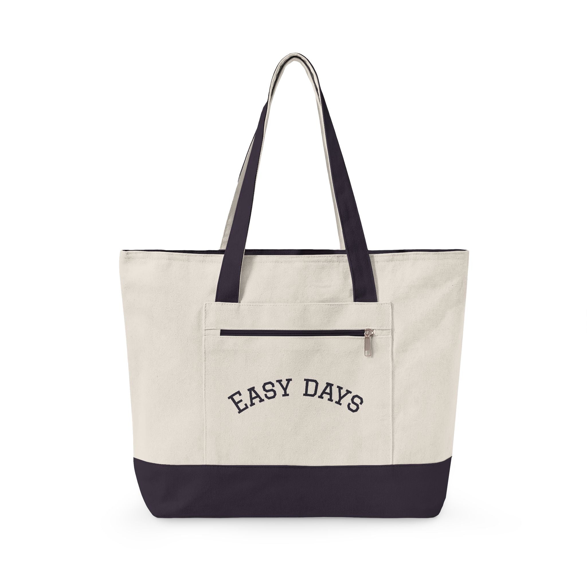 Easy Days canvas tote | Zippered canvas tote, front pocket