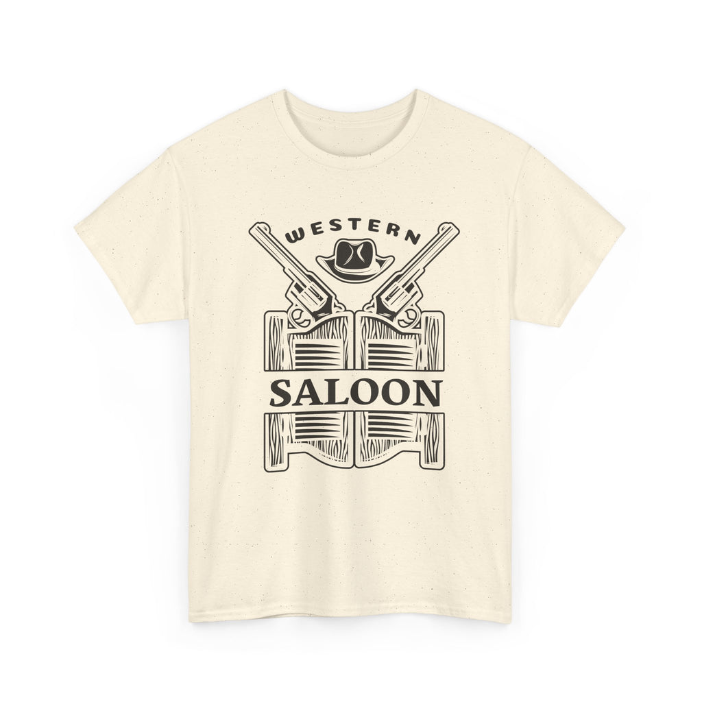 Western Saloon T-Shirt  Vintage Cowboy Guns & Hat Graphic Tee