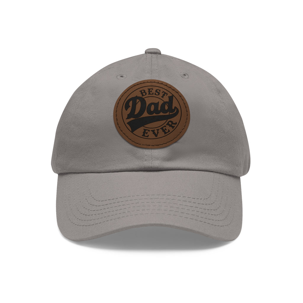 Best Dad Ever Leather Patch Dad Hat