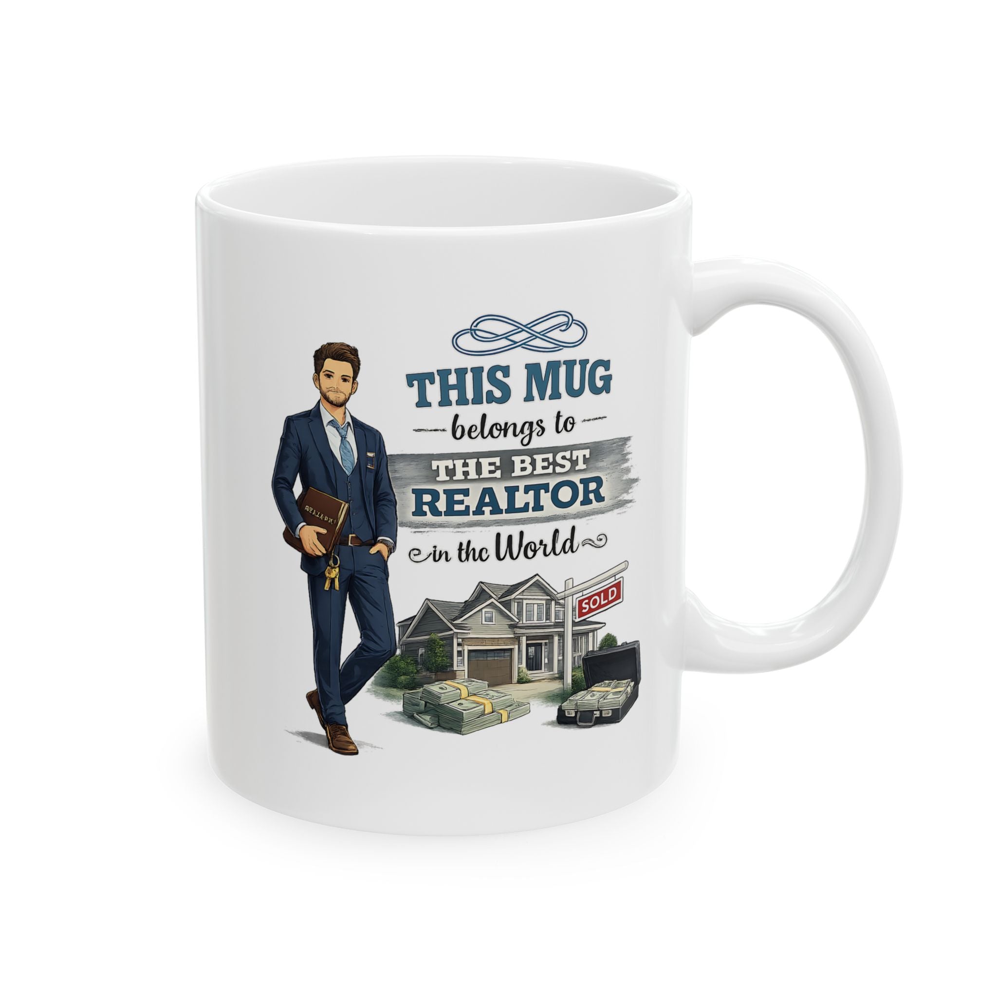 Best Realtor Mug This Mug Belongs To The Best Realtor in the World, Real Estate Agent Coffee Mug Gift