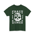 Crazy Gamer T Shirt Skull Gaming Tee Funny Gamer Shirt Video Game Gift for Gamers Streetwear Graphic Tee
