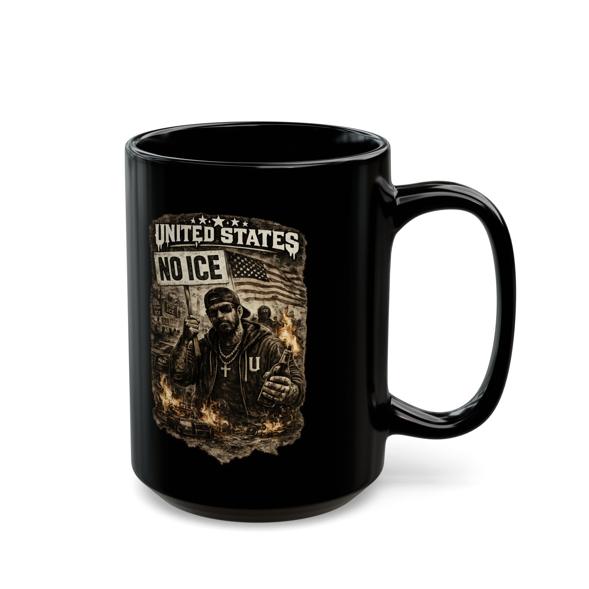 United States No ICE Mug Political Protest Coffee Cup Activist Statement Gift
