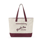 Made for everyday Zippered Canvas Tote | script text, neutral color
