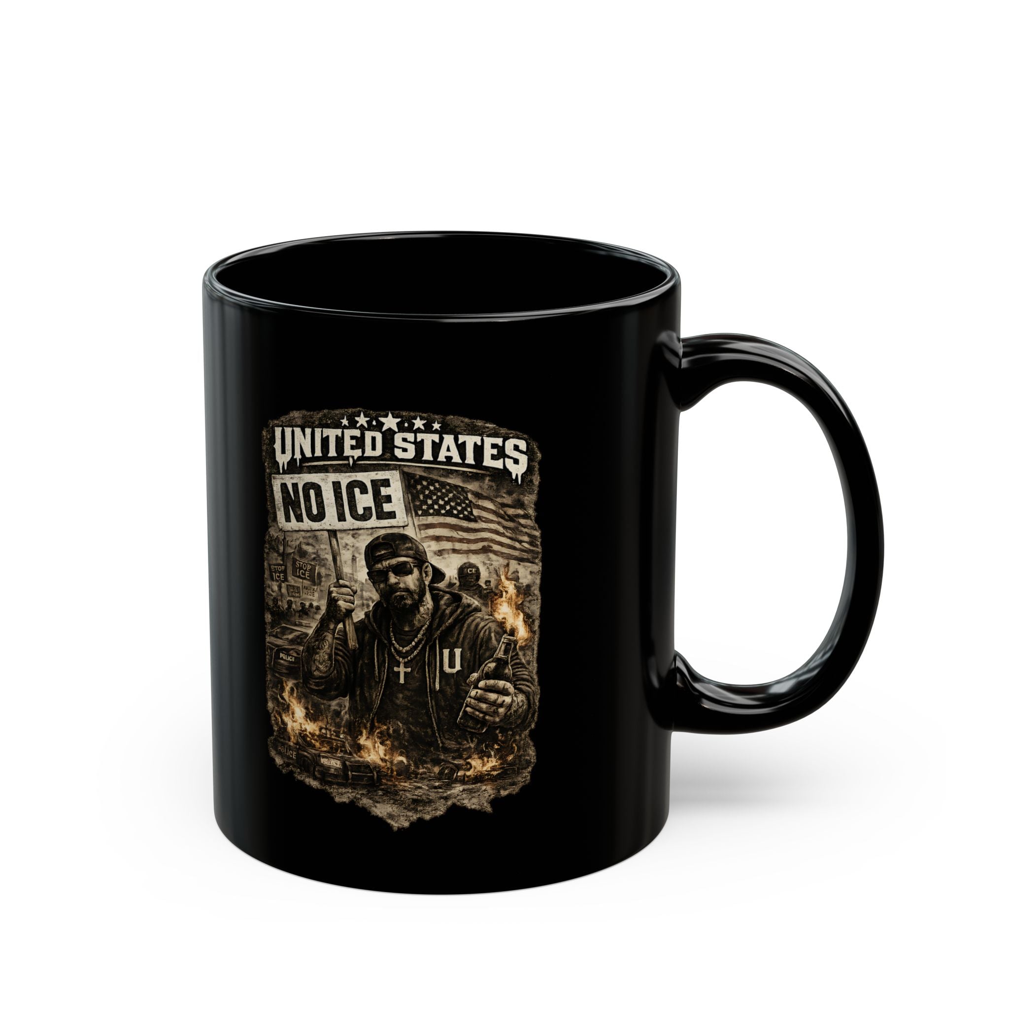 United States No ICE Mug Political Protest Coffee Cup Activist Statement Gift