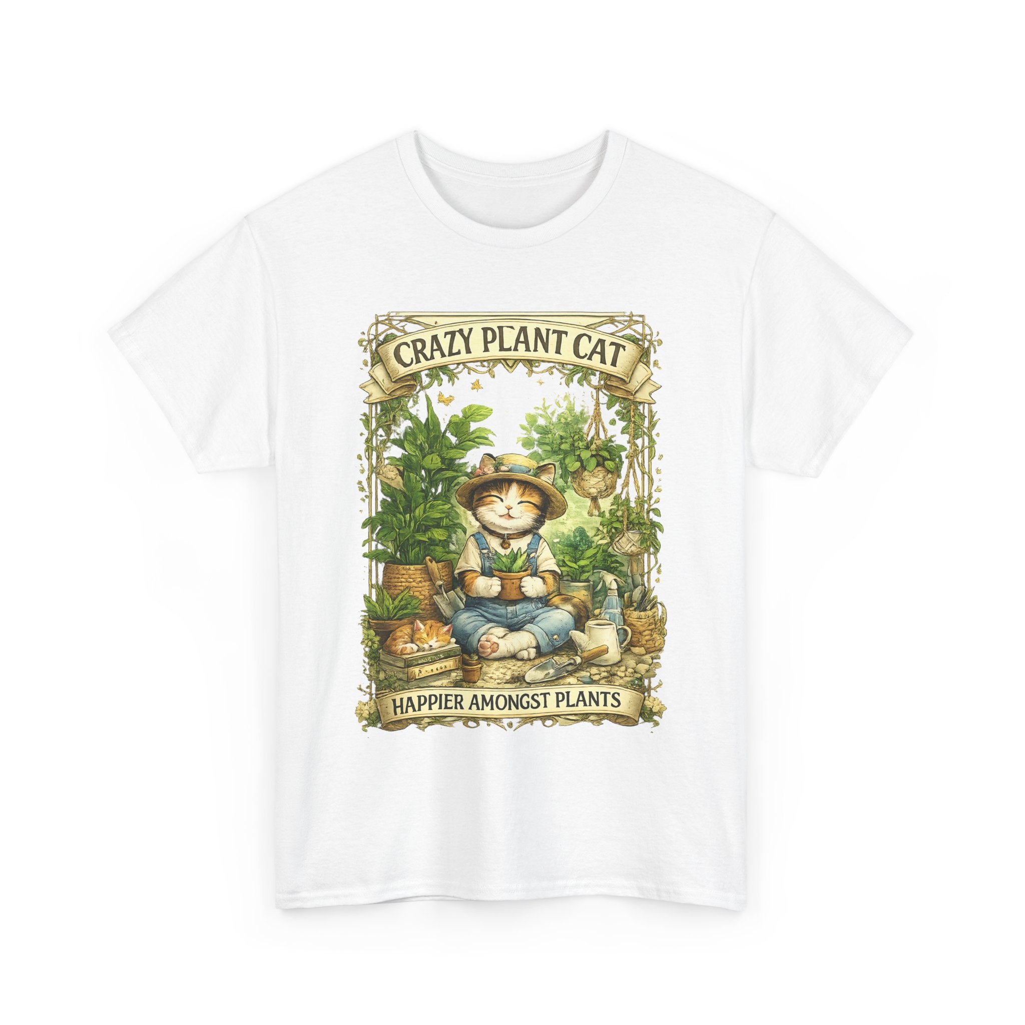 Crazy Plant Cat Shirt  Cute Cat Gardening T Shirt, Plant Lover Cat Tee, Botanical Cat Gift