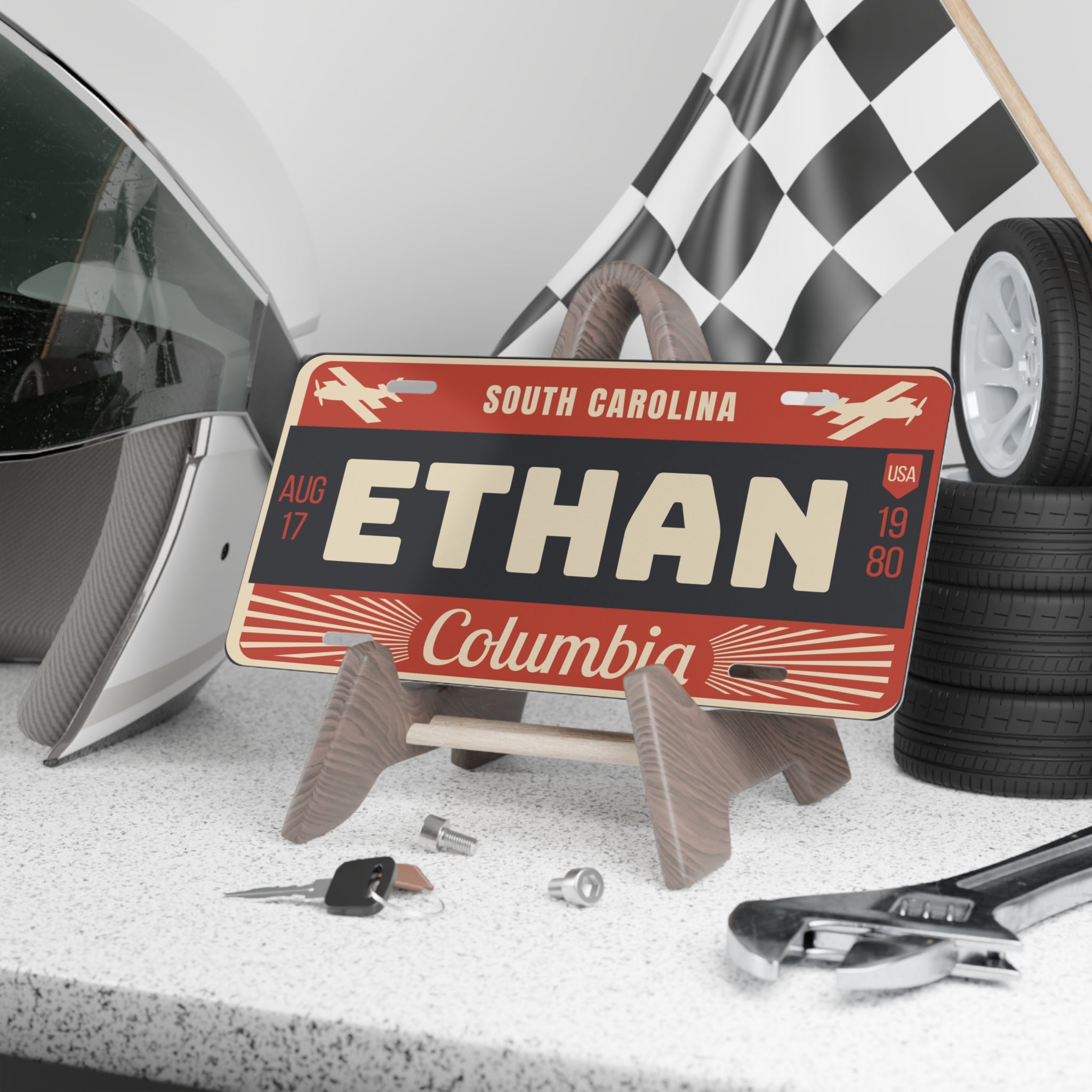 Personalized South Carolina License Plate | Custom Name Vanity Plate Sign | Vintage USA Wall Decor Gift