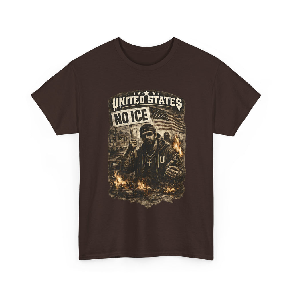 United States Streetwear T Shirt, No ICE Graphic Tee, Urban Protest Style Unisex Shirt