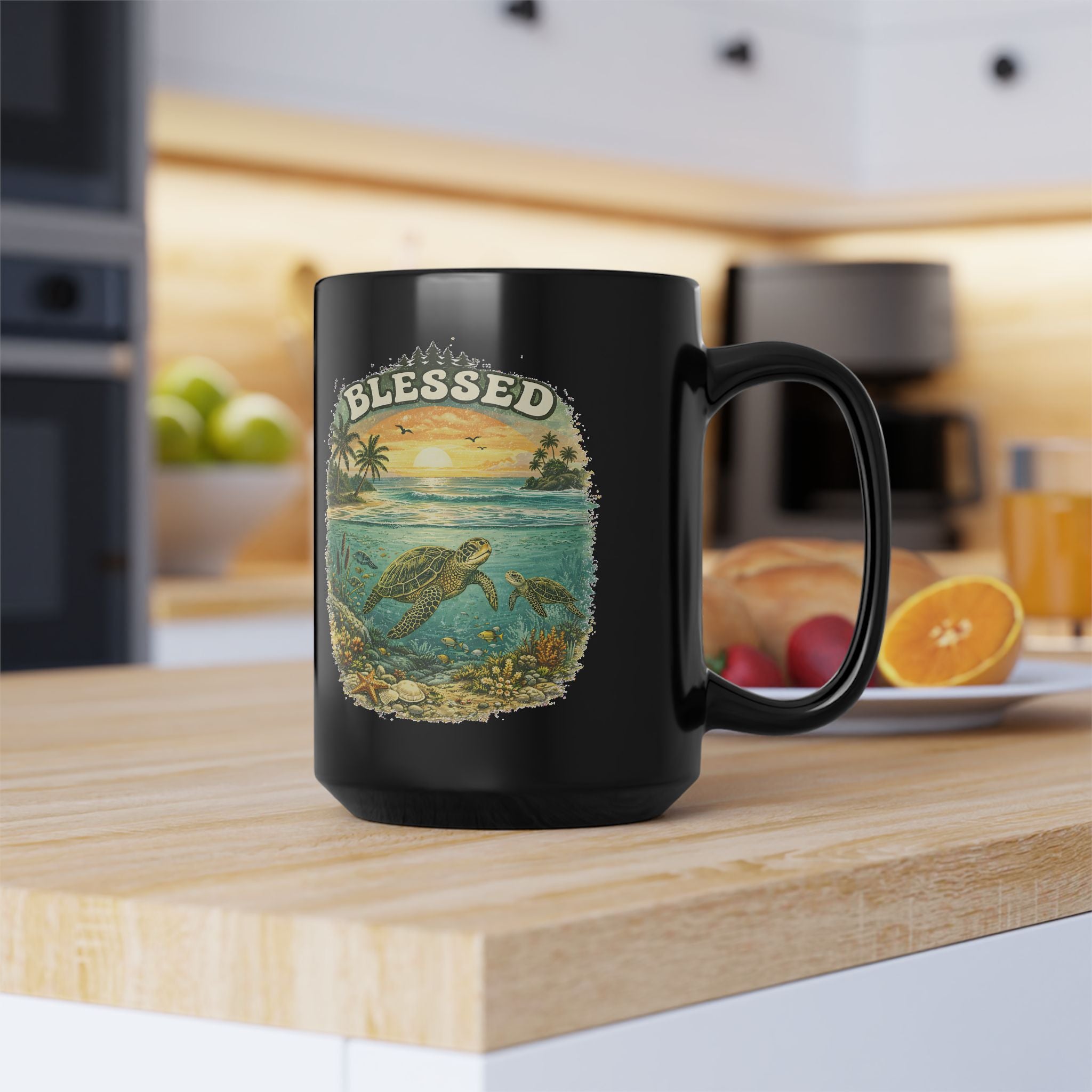 Blessed Sea Turtle Mug Ocean Coffee Cup Christian Beach Nature Gift